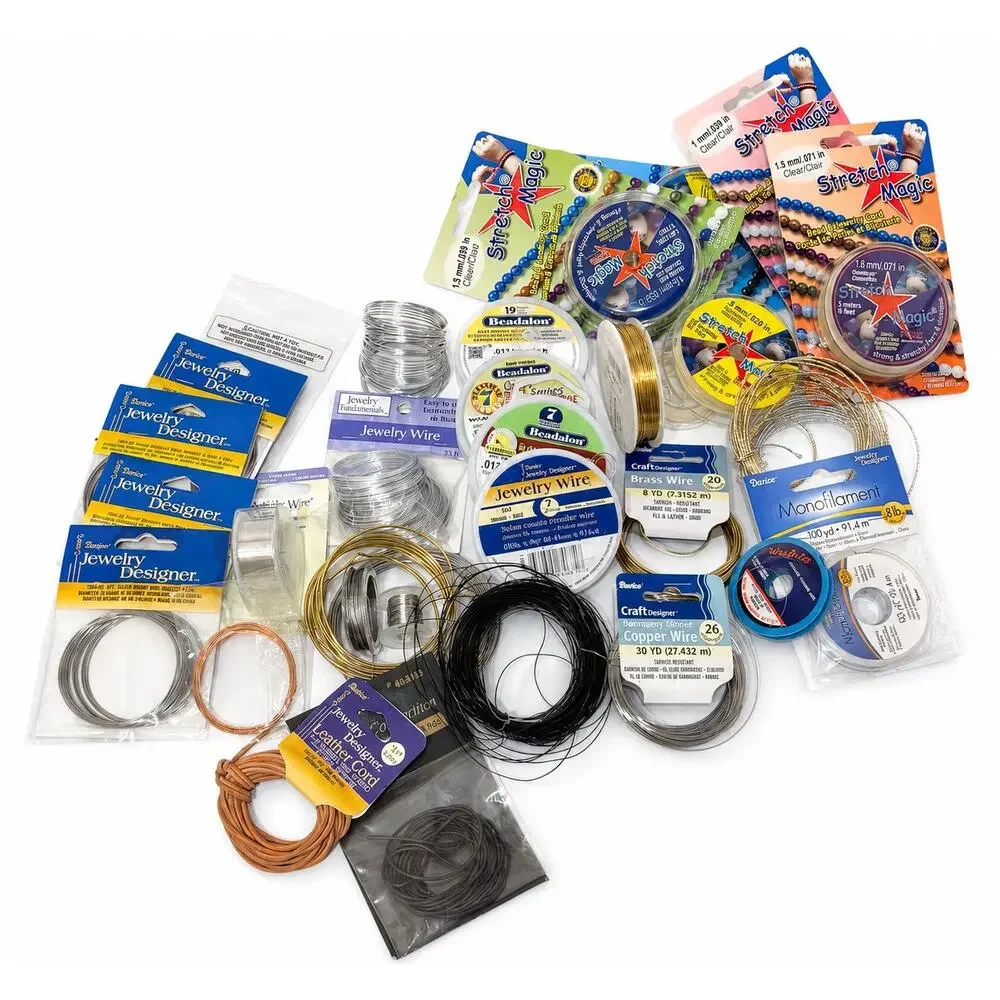 Large Lot Jewelry Making Wire  Cord Beadalon Darice Stretch Magic Craft Supplies